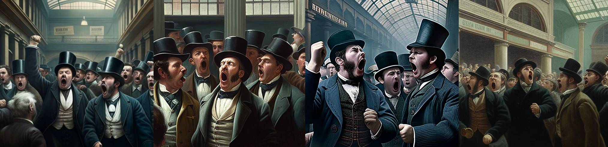 Denizens of the Cotton Exchange express their outrage.